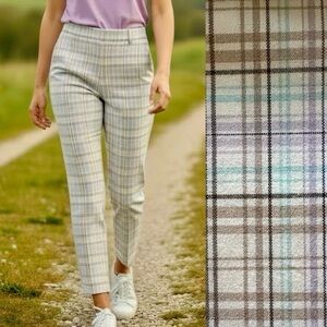 Talbots Women's Pastel Plaid Ankle Pants Size 14W